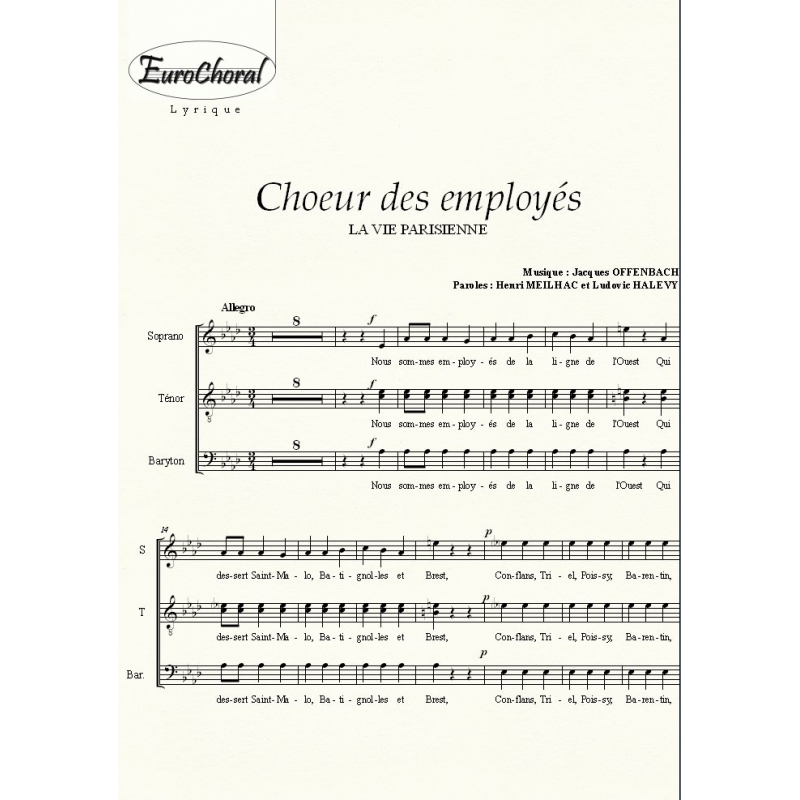 CHOEUR DES EMPLOYES (La vie Parisienne) (Choeur)