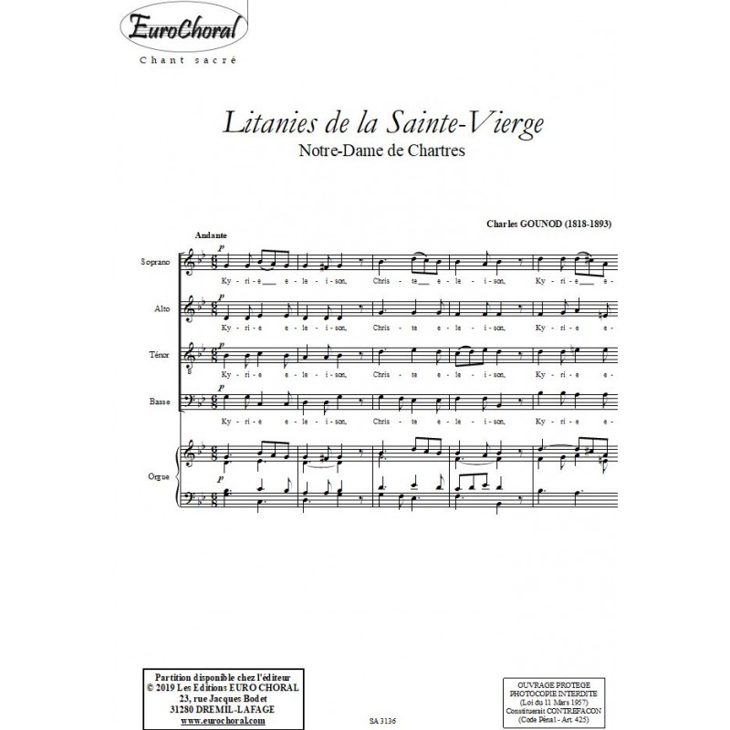 LITANIES DE LA SAINTE-VIERGE