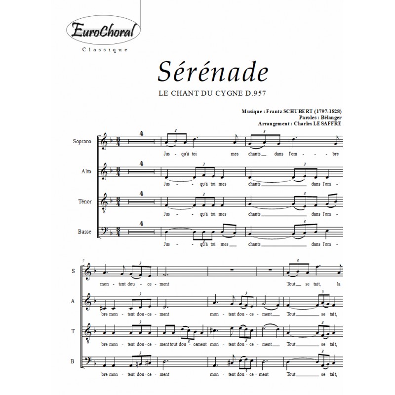 SERENADE (Le Chant du Cygne) (Chœur)