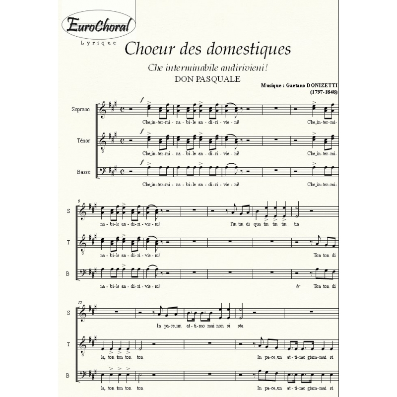 CHOEUR DES DOMESTIQUES (Don Pasquale) (Choeur)