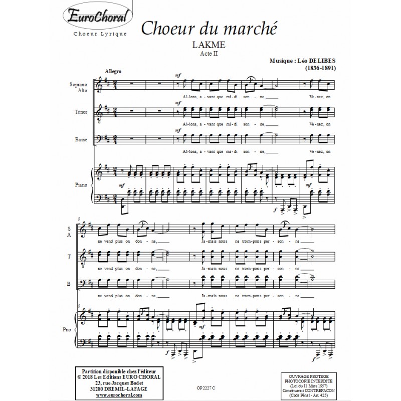 CHOEUR DU MARCHE (Lakmé)