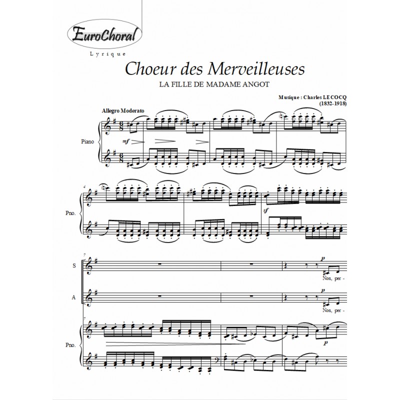 CHŒUR DES MERVEILLEUSES (La Fille de Mme Angot)